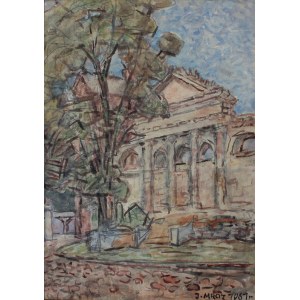 Józef Mróz, Pejzaż z architekturą, 1961