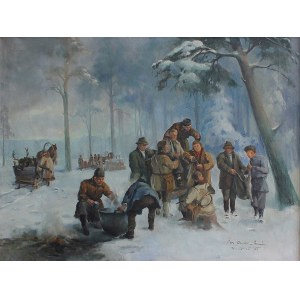 Mieczysław Serwin-Oracki, Po polowaniu, 1950