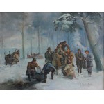 Mieczysław Serwin-Oracki, Po polowaniu, 1950