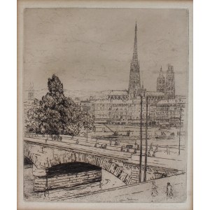 Józef Pankiewicz, Le Pont Corneille. Rouen(1904, z teki „Quatorze eaux-fortes”)