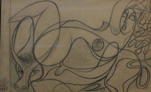 Kazimierz Podsadecki, Kidnapping of Europe [Nude with a Bull], 1965