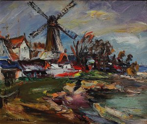 Józef Wasiołek, Landscape with a windmill