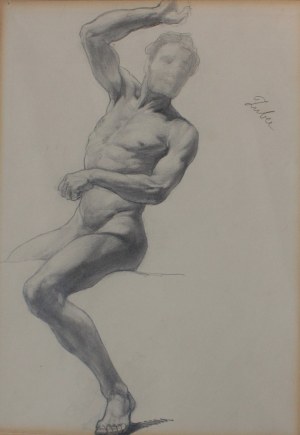 Julius Zuber, Male nude-study of the figure of a horseman