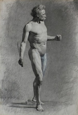 A.N. (19th/20th century), Male nude with sword