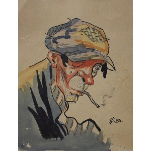 A.N. (I poł.XX w.), Ilustracja - portret męski z papierosem, 1923