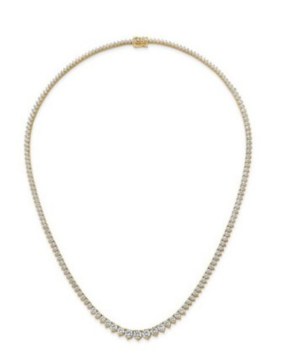 28 GRAMS GRADUATED LAB GROWN DIAMOND TENNIS-TYPE GOLD NECKLACE - 206/Y
