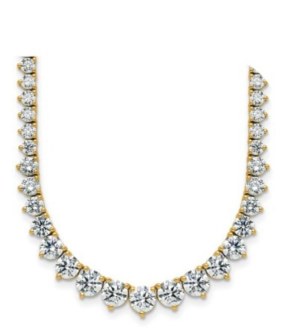 28 GRAMS GRADUATED LAB GROWN DIAMOND TENNIS-TYPE GOLD NECKLACE - 206/Y