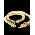 14K YELLOW GOLD TENNIS BRACELET WITH ROUND BRILLIANT-CUT LAB-GROWN DIAMONDS