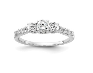 TRILOGY RING WITH SIDE PAVÉ IN GOLD AND LABGROWN DIAMONDS - 454 LG