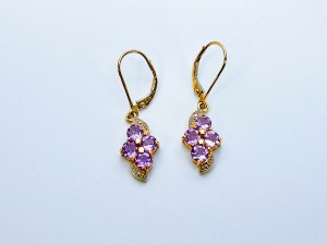 Gold 9K/375 Earrings with Amethysts