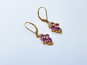 Gold 9K/375 Earrings with Amethysts