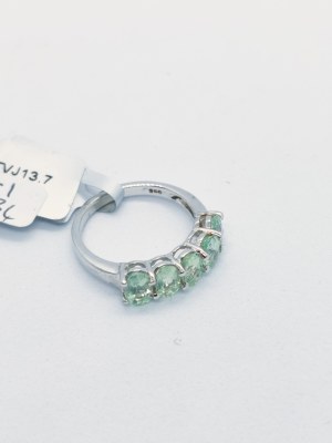 Ring with 5 amblygonites 2.10 ct, 925 silver, RocksTV certificate