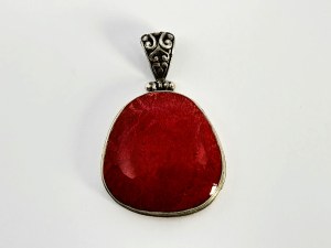 Silver Pendant with Red Coral