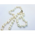Silver Akoya saltwater pearl necklace