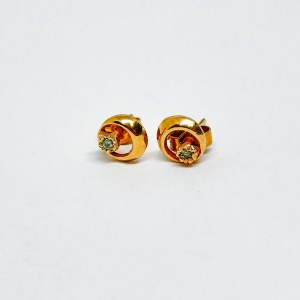 Złote 375/9K kolczki z Diamentami 0.02 Ct (2x0.01 Ct), sztyft