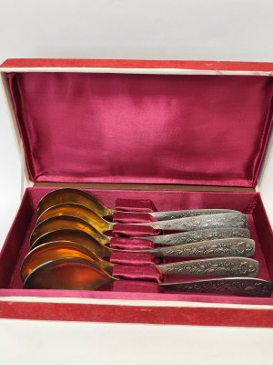 Set of 6 silver-plated USSR spoons in original box