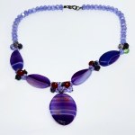 Necklace with Purple Agate and Glass
