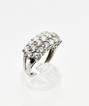 Gold (white) 585/14K ring with white zircons