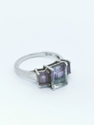 Ring with Fluorites, 925 Silver, Gemporia