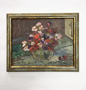 Painting by Donald Solo 'Peas' Warsaw, oil, 1993, 23x30 cm