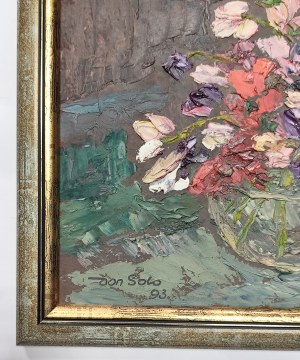 Painting by Donald Solo 'Peas' Warsaw, oil, 1993, 23x30 cm