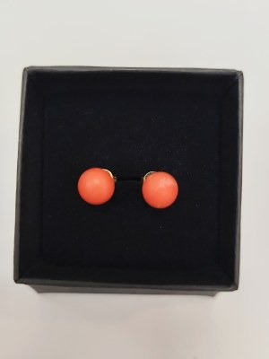 Earrings with coral, 750/14K gold