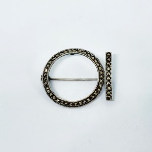 Silver brooch with Marcasites