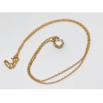 Gold 375/9K Necklace with White Zirconia