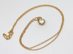 Gold 375/9K Necklace with White Zirconia