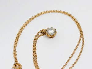 Gold 375/9K Necklace with White Zirconia