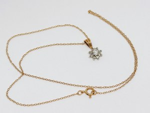 Gold 375/9K Necklace with White Zircons
