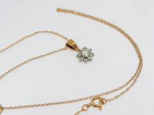 Gold 375/9K Necklace with White Zircons