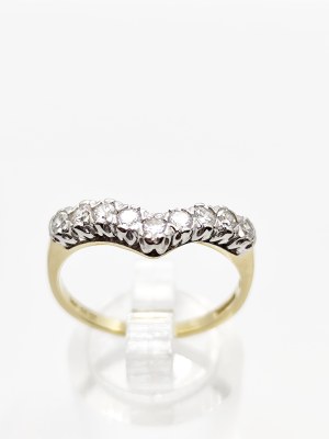 Gold 585/14K ring with white zircons