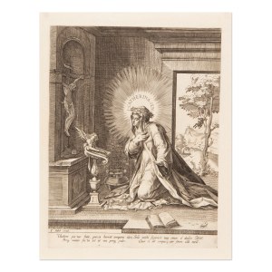 JAN SADELER (FLANDERS / FLEMISH 1550 - 1600) - Saint Catherine of Siena