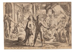HENDRICK GOLTZIUS (NETHERLANDS / DUTCH 1558 - 1617) - Phaethon begs for the sun chariot (from Ovid's Metamorphoses)