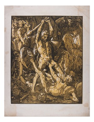 HENDRICK GOLTZIUS (NETHERLANDS / DUTCH 1558 - 1617) - Hercules killing Kaka