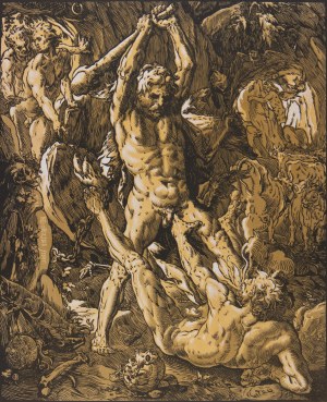 HENDRICK GOLTZIUS (NETHERLANDS / DUTCH 1558 - 1617) - Hercules killing Kaka