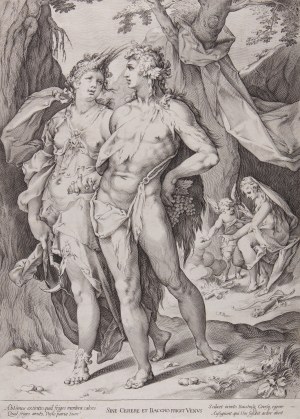 JAN HARMENSZ MULLER (NETHERLANDS / DUTCH 1571 - 1628) - Sine Cerere et Baccho friget Venus (according to Spranger)