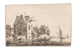 ANTHONIE WATERLOO (NETHERLANDS / DUTCH 1610 - 1690) - Dutch landscape with fishermen