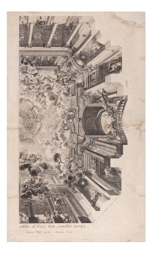 GEORG CONRAD BODENEHR (GERMANY / GERMAN 1673 - 1710) - Plafond des grossen Haupt Sahles, welches al fresco kan gemahlet warden