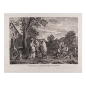LOUIS SURUGUE DE SURGIS (FRANCE / FRENCH 1686 - 1762) - Fait dire la bonne aventure à sa femme (according to Teniers)