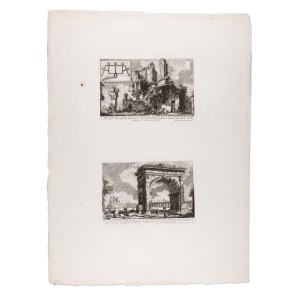 GIOVANNI BATTISTA PIRANESI (ITALY / ITALIAN 1720 - 1778) - Avanzo del primo Castello di una parte dell'Acqua Giulia and Veduta dell'Arco di Gallieno