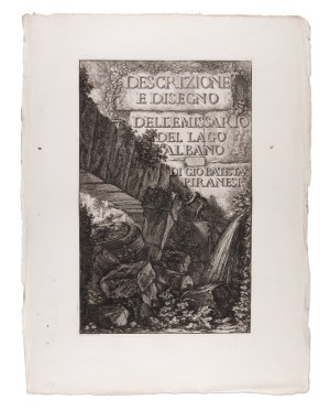 GIOVANNI BATTISTA PIRANESI (ITALY / ITALIAN 1720 - 1778) - Descrizione e Disegno dell'Emissario del Lago Albano