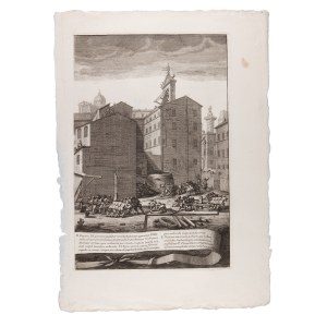 GIOVANNI BATTISTA PIRANESI (ITALY / ITALIAN 1720 - 1778) - Machine built for the extraction of the column of Antonino Pio