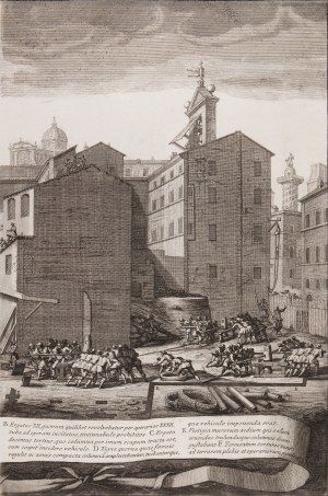 GIOVANNI BATTISTA PIRANESI (ITALY / ITALIAN 1720 - 1778) - Machine built for the extraction of the column of Antonino Pio