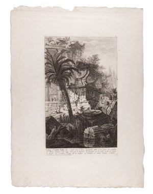 GIOVANNI BATTISTA PIRANESI (ITALY / ITALIAN 1720 - 1778) - Vestiggi d'antichi Edificj fra i quali evvi l'Urna Sepolcrale tutta d'un pezzo di porfido...