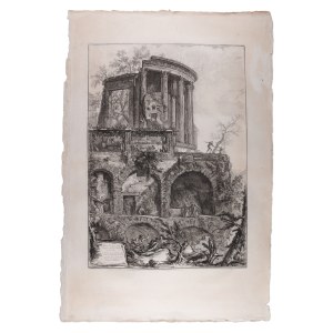 GIOVANNI BATTISTA PIRANESI (ITALY / ITALIAN 1720 - 1778) - Altra veduta del Tempio della Sibilla in Tivoli (large sheet)