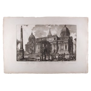 GIOVANNI BATTISTA PIRANESI (ITALY / ITALIAN 1720 - 1778) - View of the facade of the Basilica di S Maria Maggiore (large sheet)
