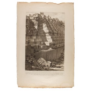 GIOVANNI BATTISTA PIRANESI (ITALY / ITALIAN 1720 - 1778) - Veduta di una parte de' fondamenti del Teatro di Marcello (large sheet)