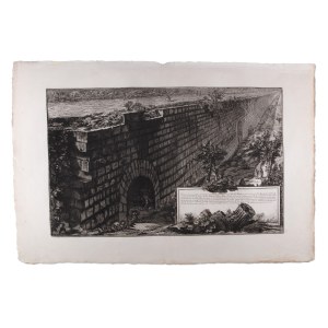 GIOVANNI BATTISTA PIRANESI (ITALY / ITALIAN 1720 - 1778) - Veduta della magnifica Sostruzione fabricata per regger la falda del Monte (big sheet)